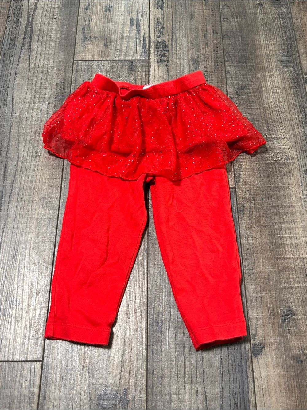 Carter's Size 18 Months Girls Red Sparkle Tutu Leggings Christmas Valentines